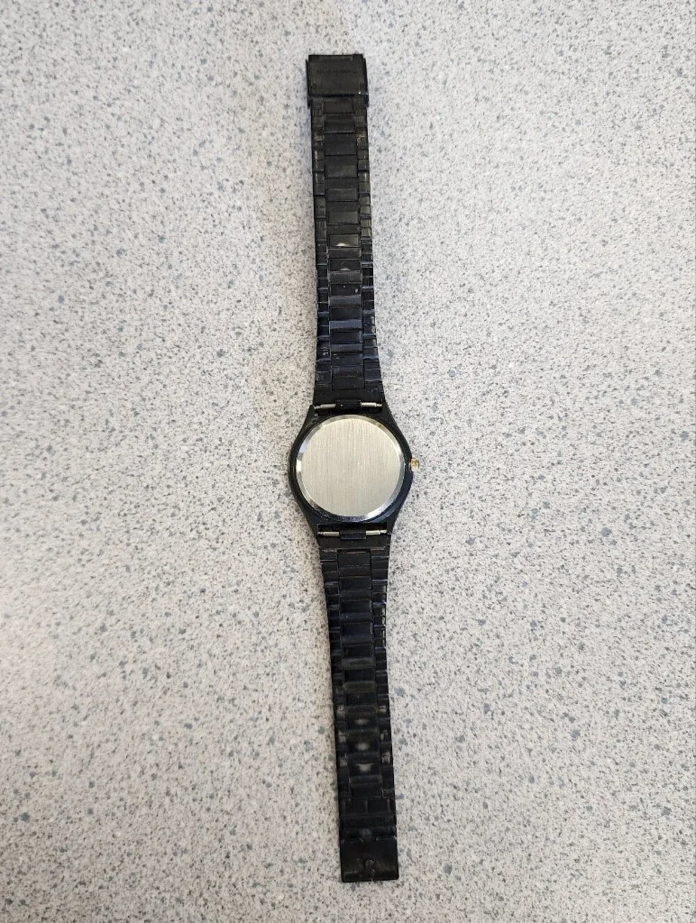 Vintage Elite Black Matte Watch Minimalist Dial Gold Tone Hands Movado Museum